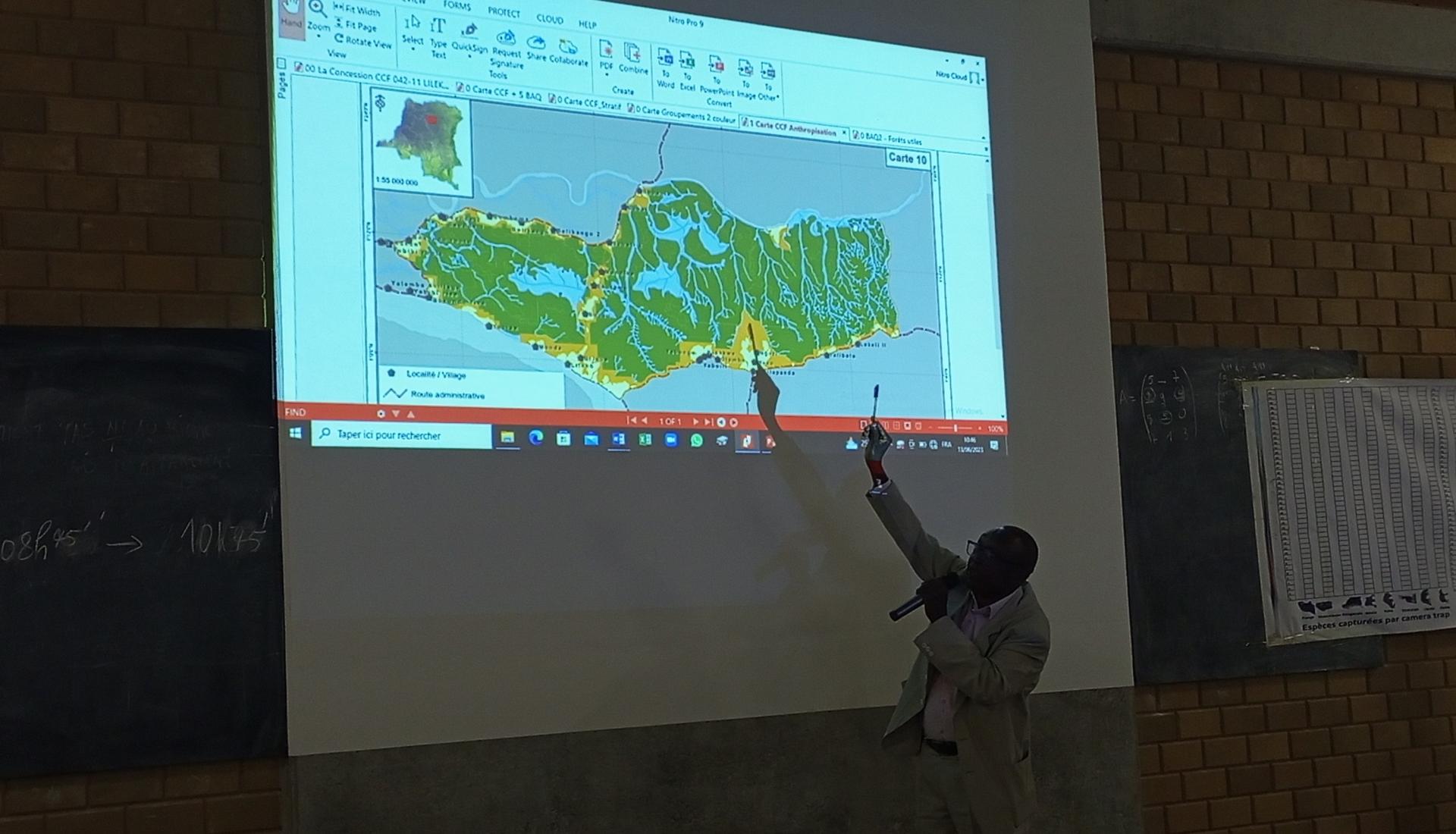 Kisangani, 13 juin 2023. Délégué de la SODEFOR lors de l'atelier élaboration plan de gestion faunique initié par CIFOR-USAID.